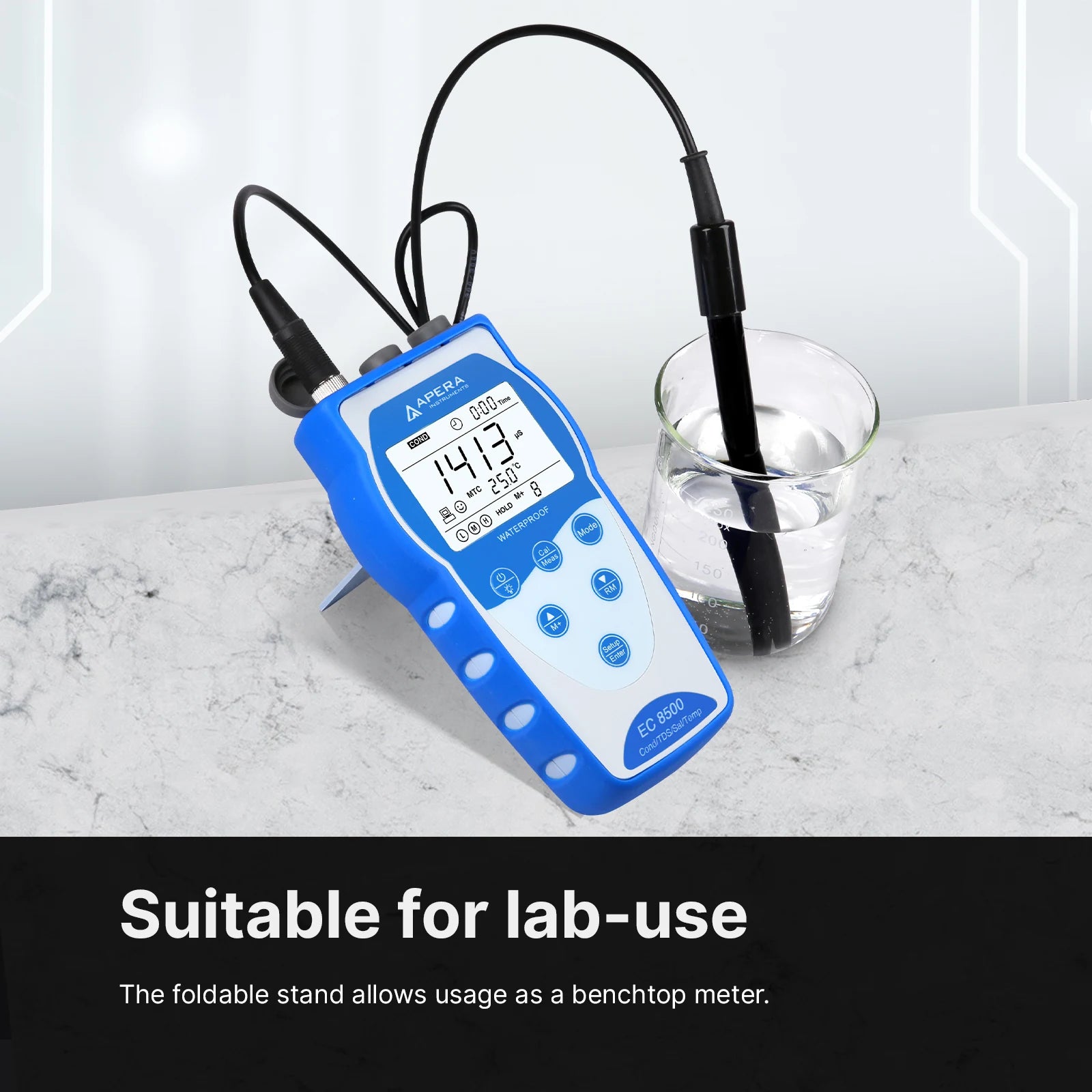 Apera EC8500 Portable Conductivity Meter Kit with 2301T-S Probe Portable Conductivity Meter Apera Instruments