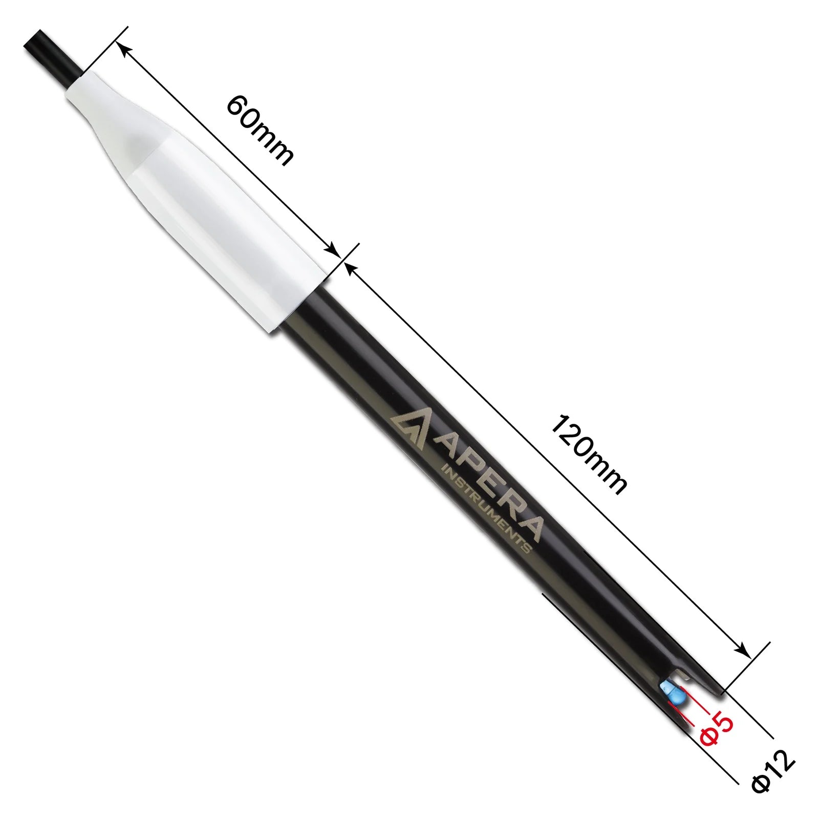Apera LabSen 331 / 333 / 335 POM-Body pH Electrode for Wastewater, Emulsions and Suspensions LabSen 333 – BNC RCA with temp sensor pH Electrode Apera Instruments