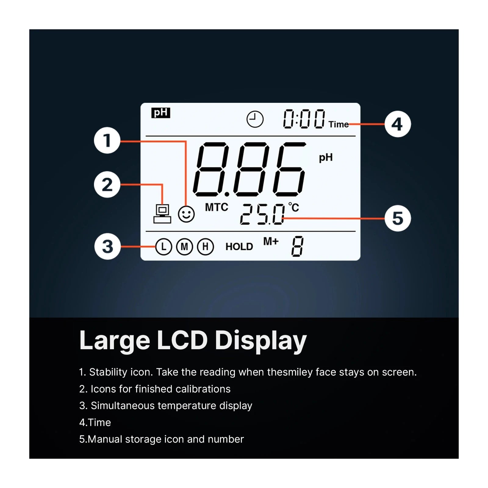 Apera PH8500-A Portable pH Meter with Temperature Probe Only and GLP Data Logging (AI5592) Portable pH Meter Apera Instruments