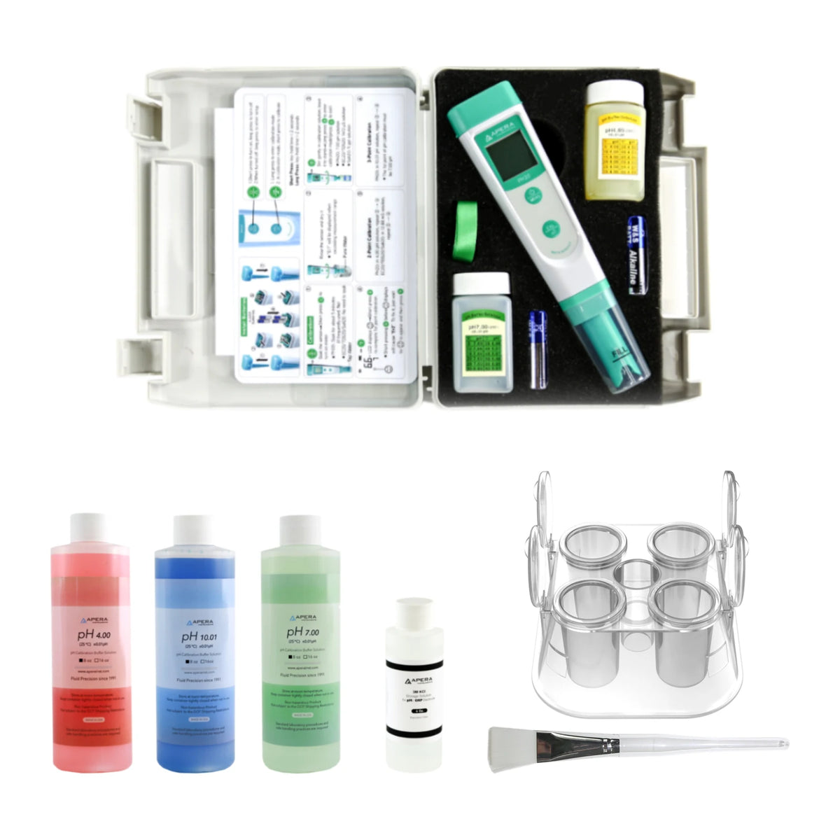 Apera PH20 Combo pH Tester Kit with Calibration Solutions and CalPod (AI209-T) Pocket pH Tester Apera Instruments