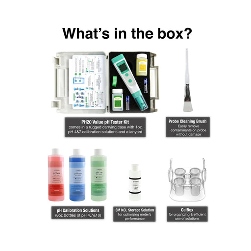 Apera PH20 Combo pH Tester Kit with Calibration Solutions and CalPod (AI209-T) Pocket pH Tester Apera Instruments