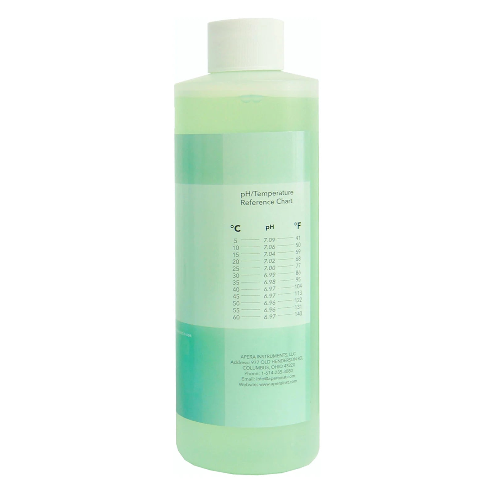 Apera pH 7.00 calibration buffer, back label