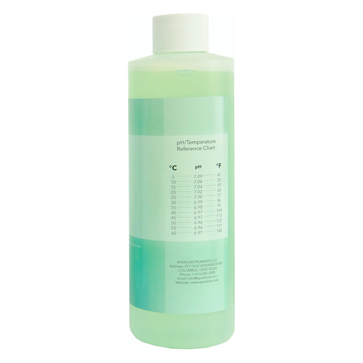 Apera pH 7.00 calibration buffer, back label