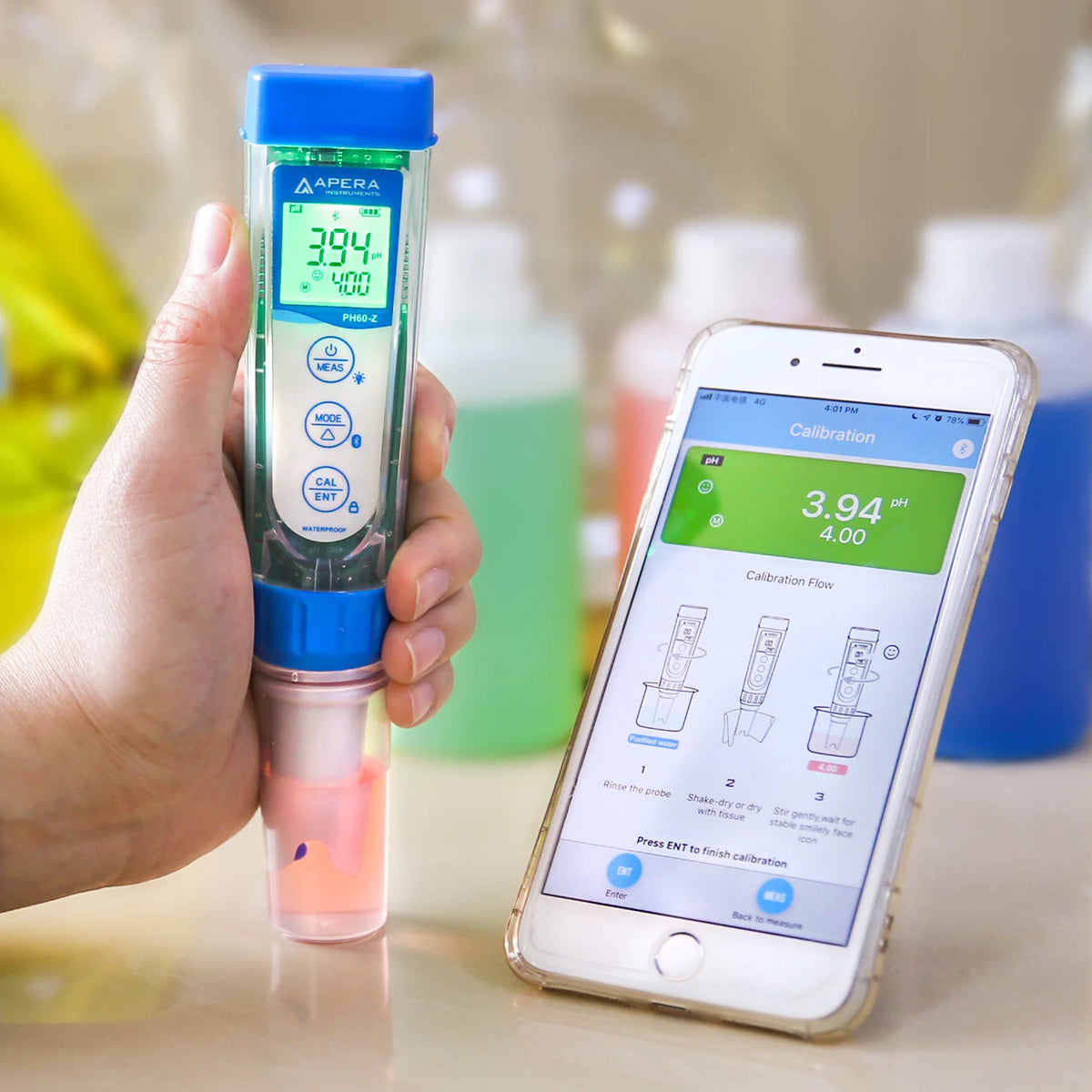 Apera PH60-Z ZenTest Pocket pH Tester Kit Smart pH Tester Apera Instruments
