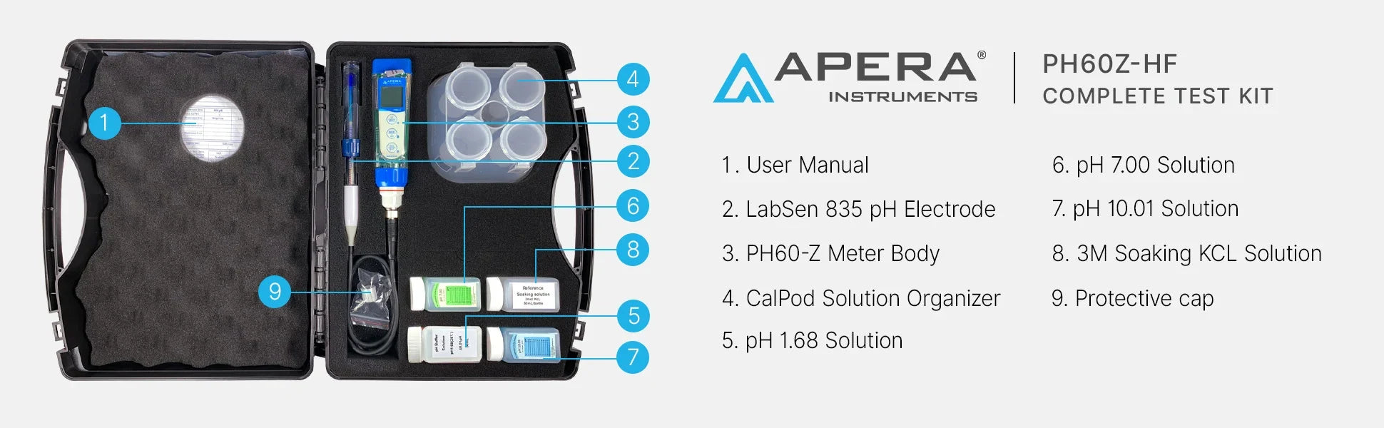 Apera PH60Z-HF complete test kit