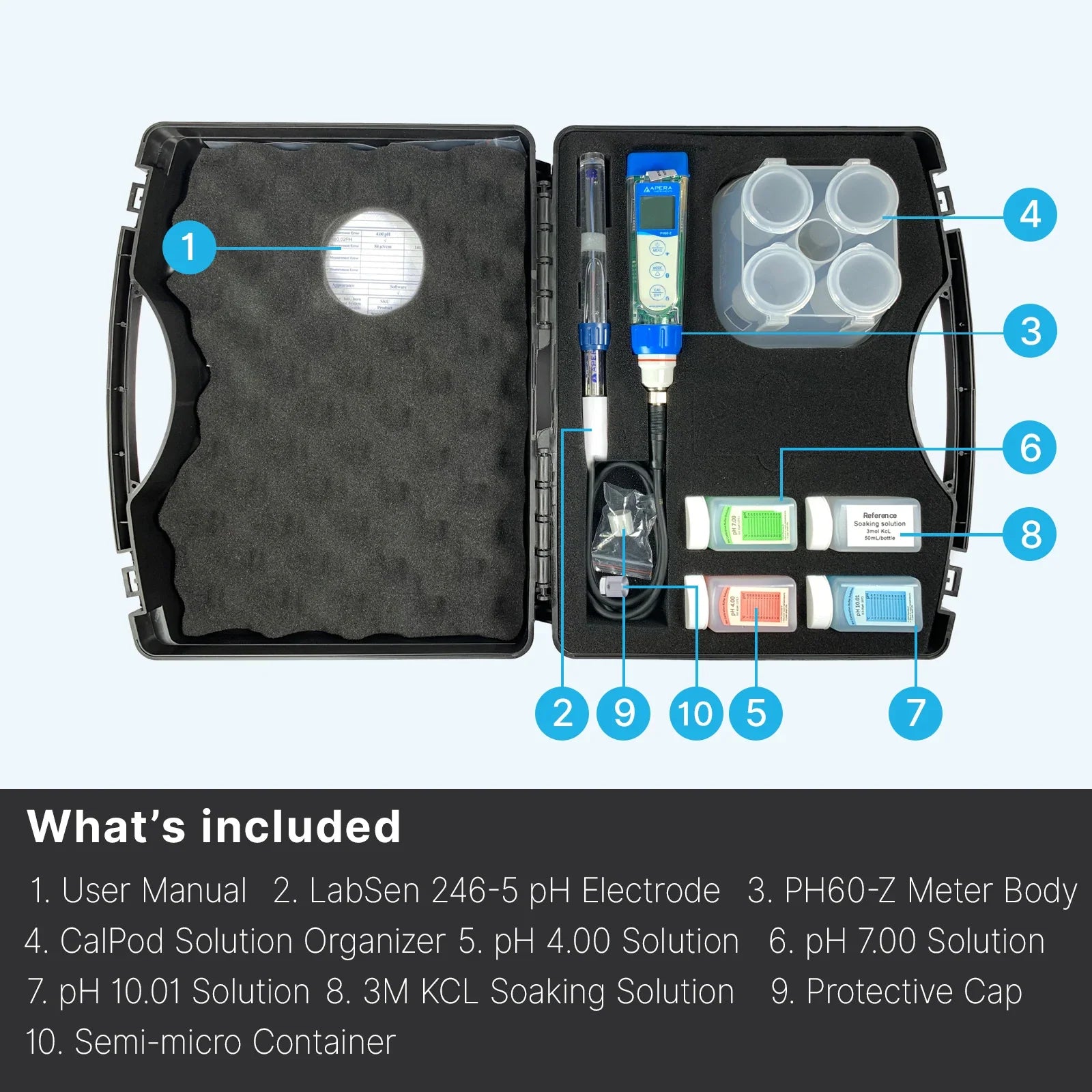 Apera PH60Z-MS complete test kit