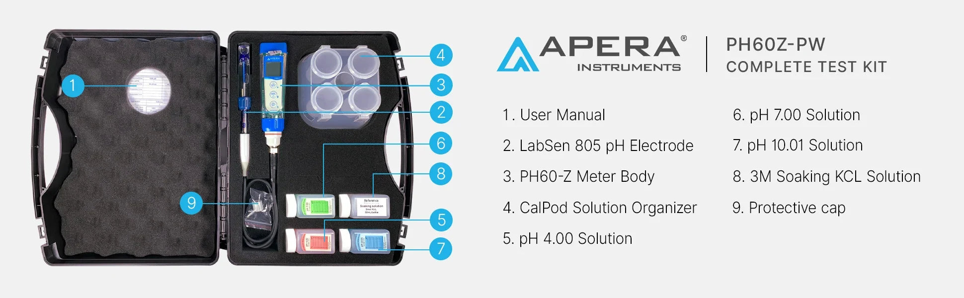 Apera PH60Z-PW complete test kit