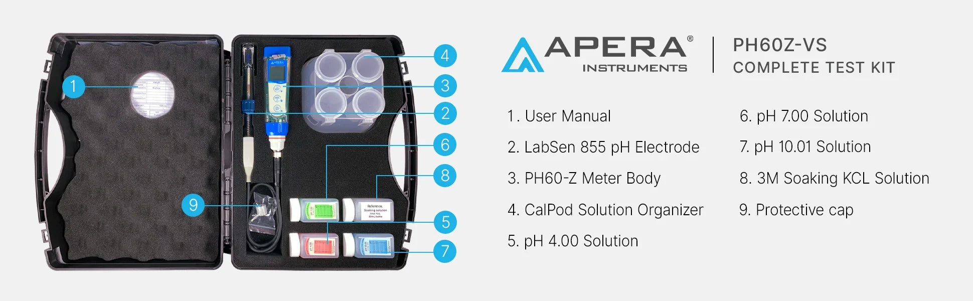 Apera PH60Z-VS complete test kit