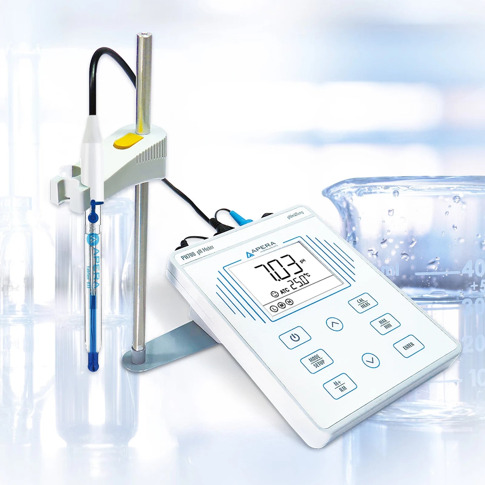 Apera PH700-HF Benchtop pH Meter Kit with LabSen 833 for Strong Acid and HF Solutions Benchtop pH Meter Apera Instruments