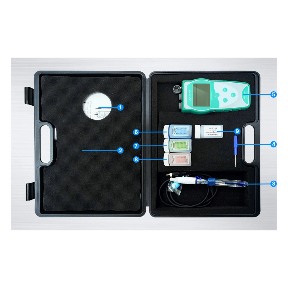 Apera PH850-BR Portable pH Meter Kit with LabSen 213 pH/Temperature Electrode Value Portable pH Meter Apera Instruments