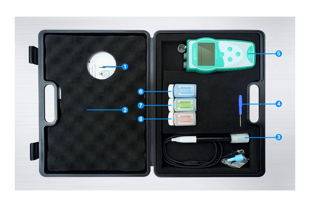Apera PH850-FT Portable Flat-Surface pH Meter Kit with LabSen 373 Electrode Value Portable pH Meter Apera Instruments