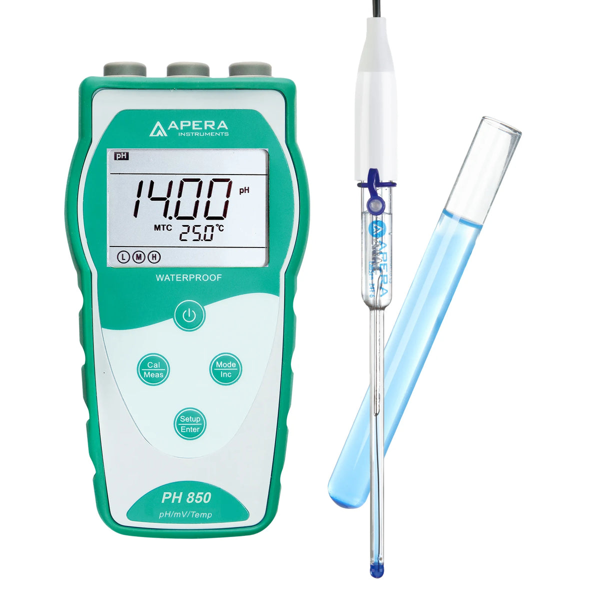 PH850 Value meter and LabSen 243-6 electrode for small samples and suitable test tubes.