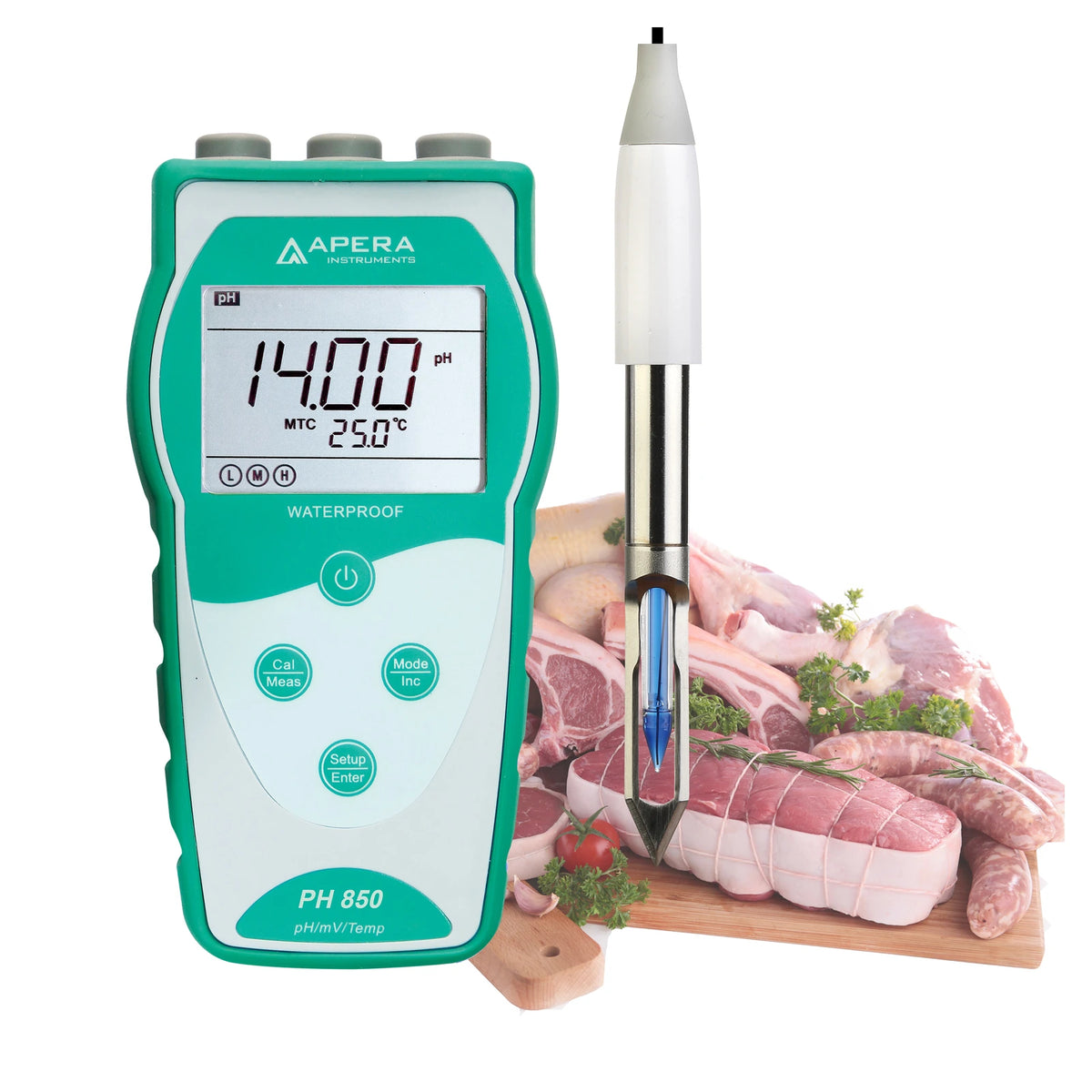 Apera PH850-MT Portable Meat pH Meter Kit with LabSen 763 Blade Spear Electrode Default Title Value Portable pH Meter Apera Instruments