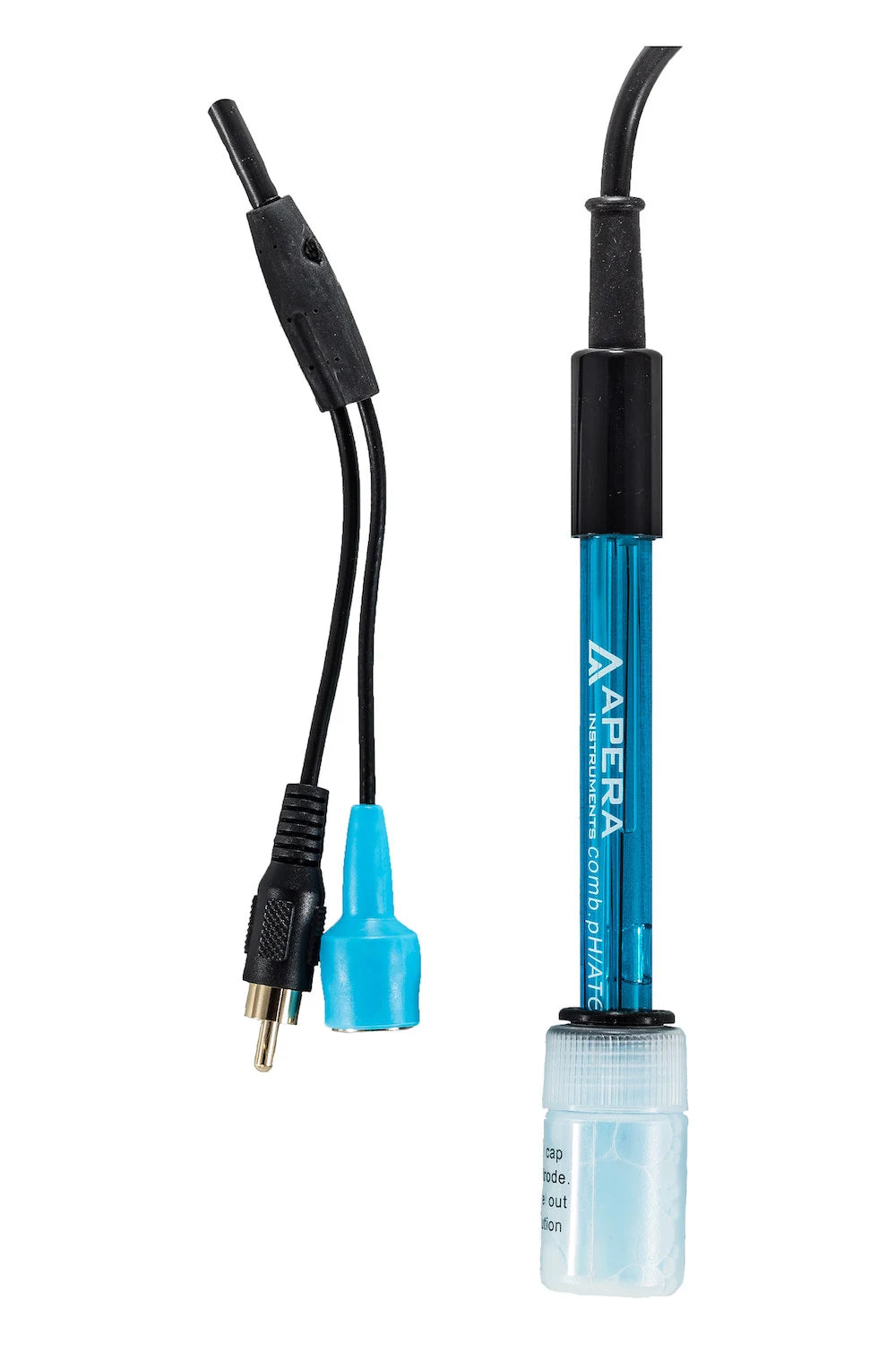 201T-F electrode with blue BNC lead, black RCA lead and storage bottle
