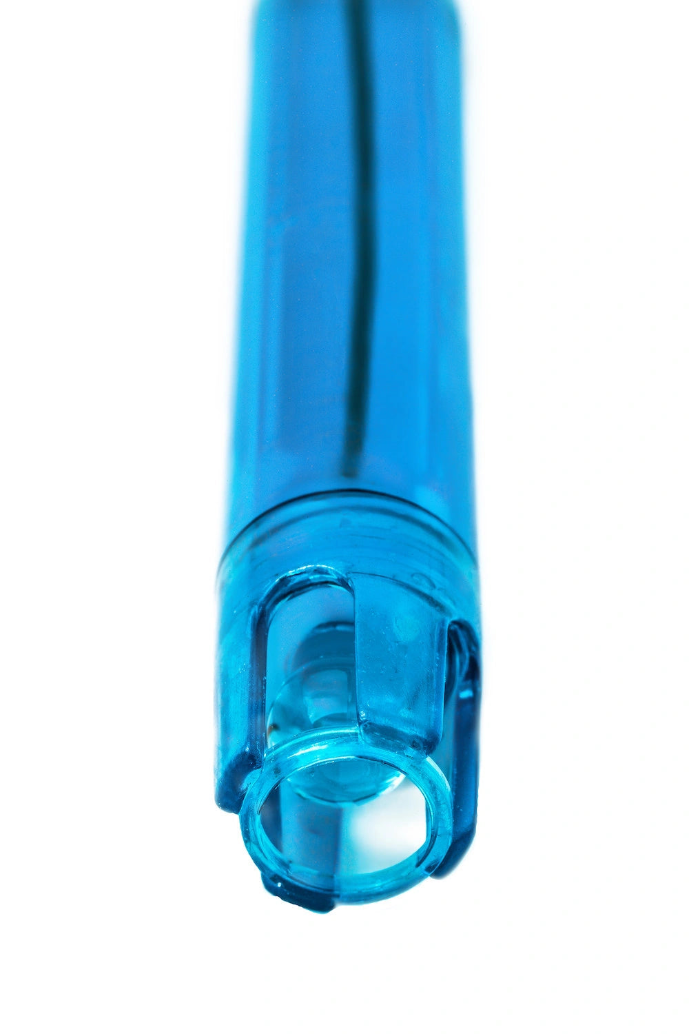 Close photograph of the 201T-F pH sensing end inside its blue protective shield