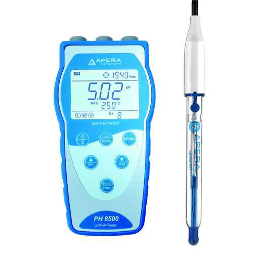 Apera PH8500-HF Portable pH Meter Kit with LabSen 833 and GLP Data Logging for Strong Acid and HF Portable pH Meter Apera Instruments