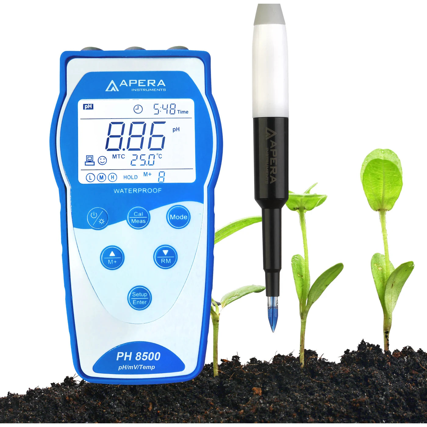 PH8500-SL meter and supplied LabSen 553 soil spear