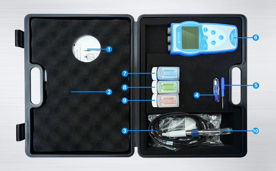 Apera PH8500-SS Portable Food pH Meter Kit with LabSen 753 Specialty Portable pH Meter Apera Instruments