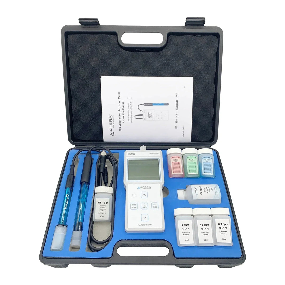 Apera PION400-NO3 Portable pH/Nitrate Ion Meter Kit (AI4340) Portable Ion Meter Kit Apera Instruments