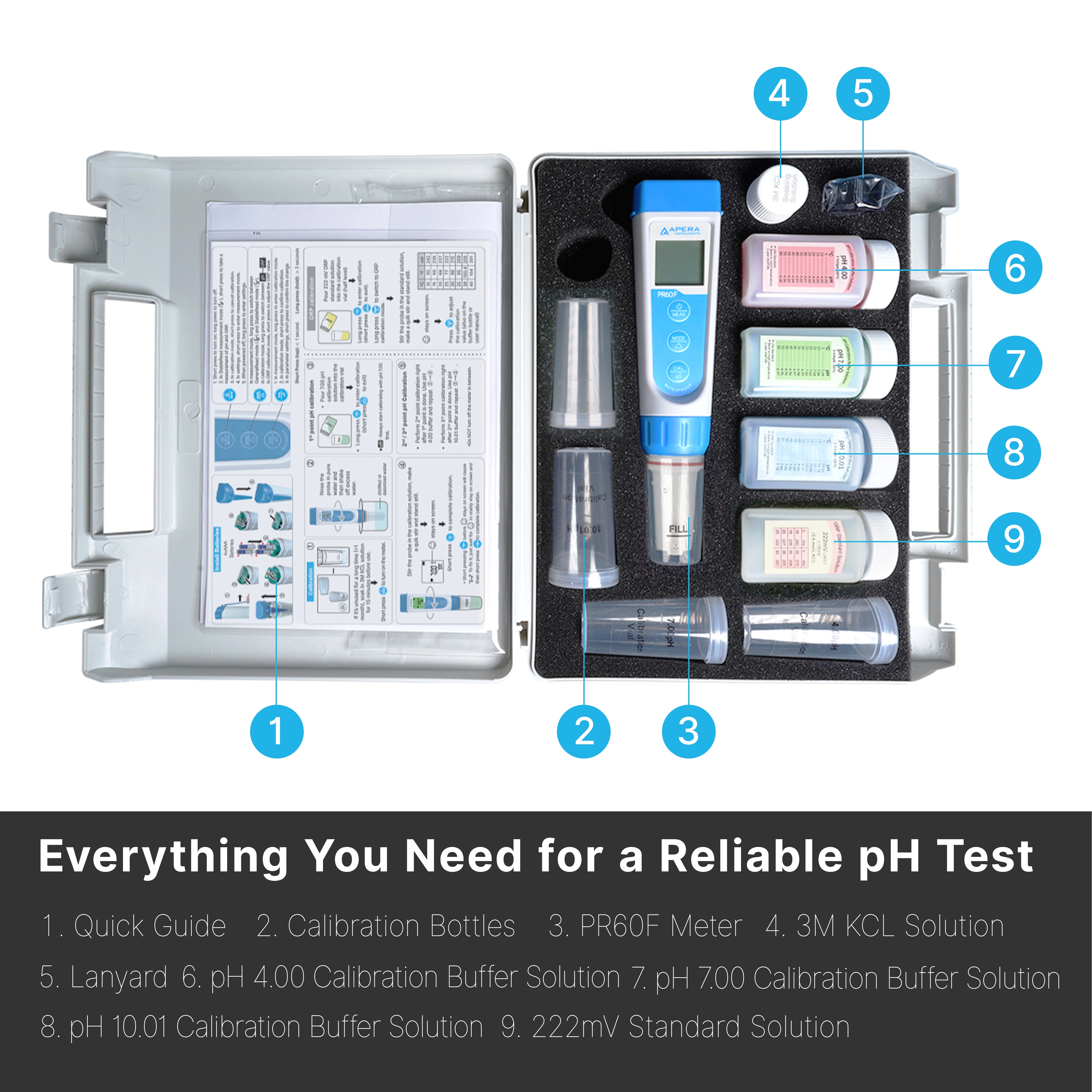 Apera PR60F Dual-Channel Flat pH/ORP Tester Kit (AI317) Pocket pH and ORP Tester Apera Instruments