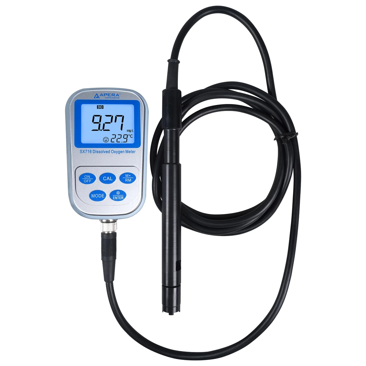 Apera SX716 Portable Dissolved Oxygen Meter Kit with DO500 Polarographic Probe Portable Polarographic Dissolved Oxygen Meter Apera Instruments