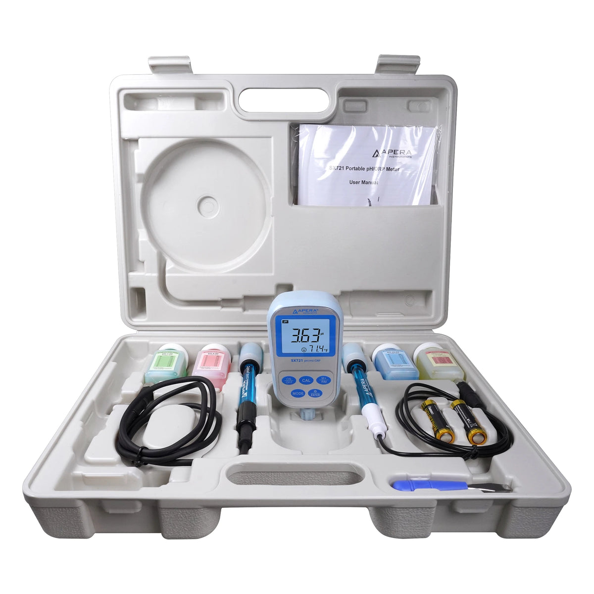 Apera SX721 Portable pH/ORP Meter Kit with 201T-S and 301Pt-S Electrodes Portable Multiparameter Meter Apera Instruments