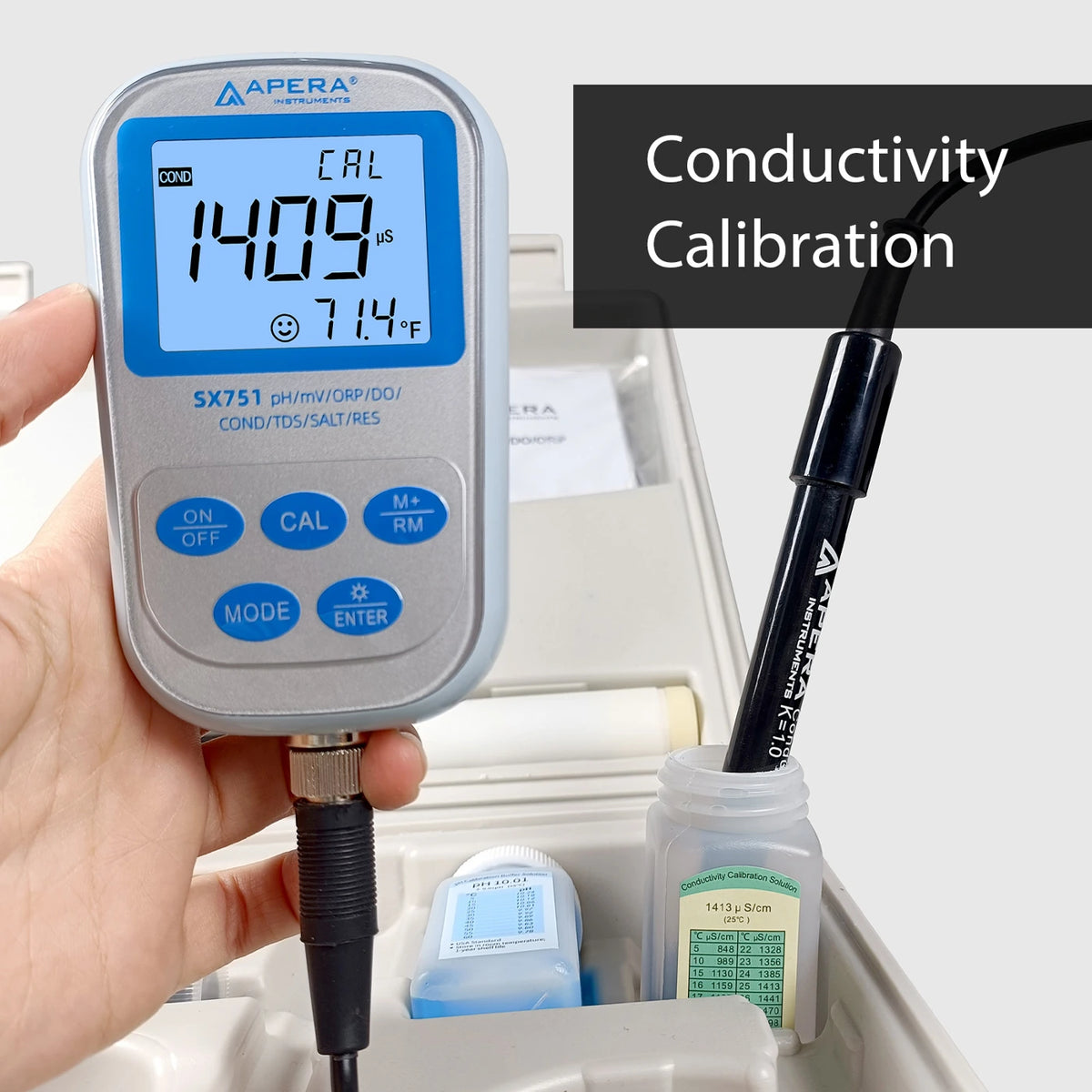 Apera SX751 Portable pH/ORP/Conductivity/DO Meter Kit Portable Multiparameter Meter Apera Instruments