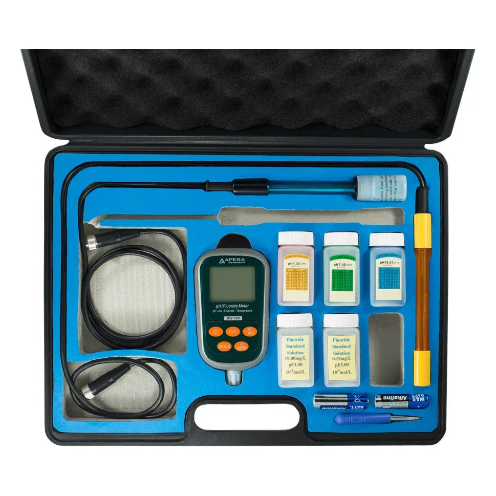 Apera Instruments WS100 Fluoride/pH Portable Meter Kit with 3-in-1 Fluoride Probe Portable Fluoride Meter Apera Instruments