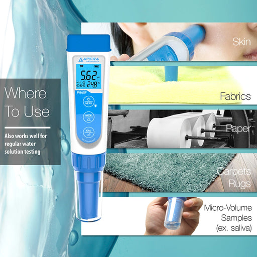 Premium Series PH60F Pocket pH Pocket Tester Kit for Surface Testing Pocket pH Surface Tester Apera Instruments