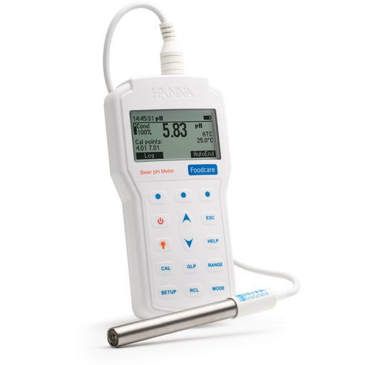 Hanna Instruments HI98167 Professional Beer pH & Temperature Meter Portable Beer pH Meter Hanna Instruments