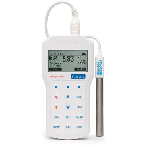 Hanna Instruments HI98167 Professional Beer pH & Temperature Meter Portable Beer pH Meter Hanna Instruments