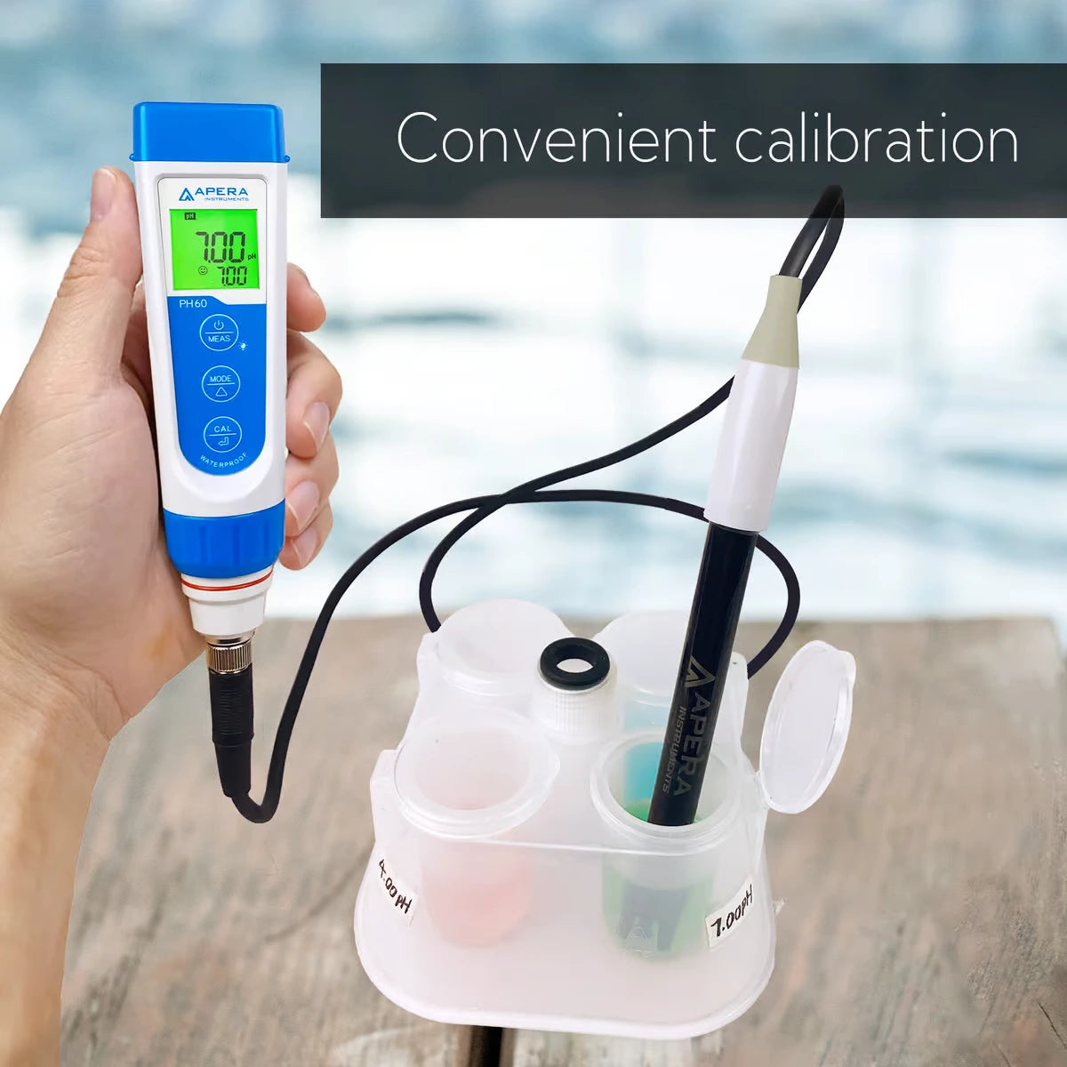 PH60-WW Wastewater pH Tester – Lab-Grade pH for Suspensions, Emulsions & Dirty Liquids with Premium LabSen 335 Electrode pH Meter Kit for Wastewater and Solids-Containing Solutions Apera Instruments