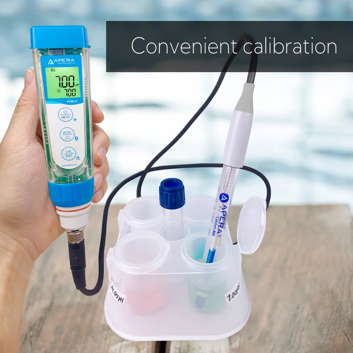 PH60-HF Handheld pH Tester – LabSen 835 Electrode for Strong Acid & Hydrofluoric Acid Solutions pH Meter Apera Instruments