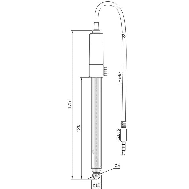 Hanna HI11310 Digital Glass pH Electrode with Temperature Sensor for Lab pH Meter Electrode Hanna Instruments
