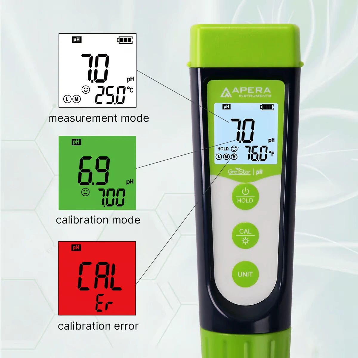 GroStar® GS2 Soil pH Pen Tester (Gen II) – Lab-Grade Accuracy for Soil, Coco Coir, & Nutrient Solutions pH Meter Apera Instruments