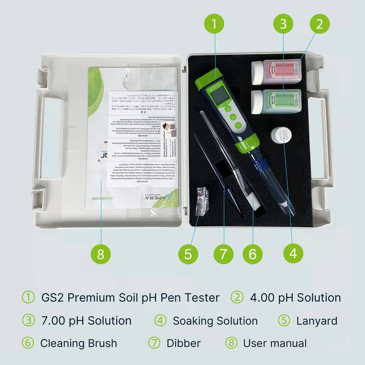 GroStar® GS2 Soil pH Pen Tester (Gen II) – Lab-Grade Accuracy for Soil, Coco Coir, & Nutrient Solutions pH Meter Apera Instruments