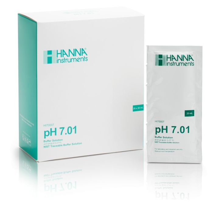 Hanna Instruments HI70007P pH 7.01 Calibration Buffer Sachets (25 × 20 mL) Calibration Buffer Hanna Instruments