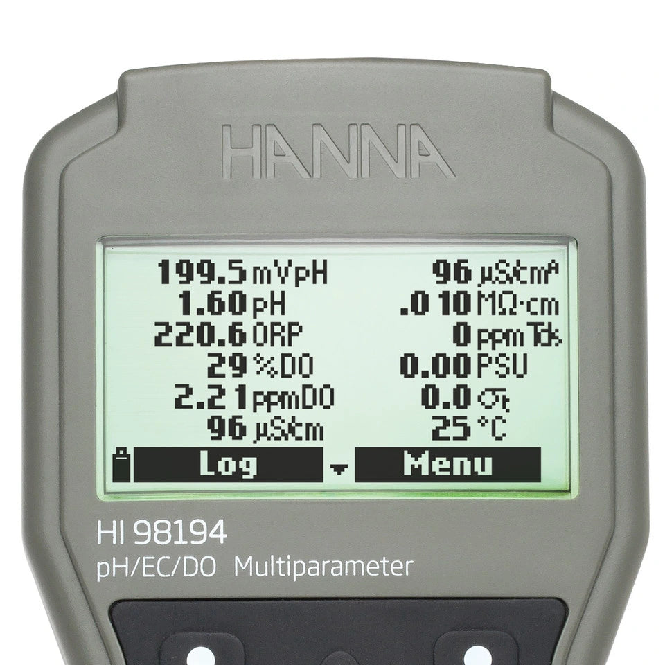 Hanna Instruments HI98194 Multiparameter Waterproof Meter – Measures pH, EC, TDS, Salinity, DO, Pressure, and Temperature Portable Multi-Parameter Meter Hanna Instruments
