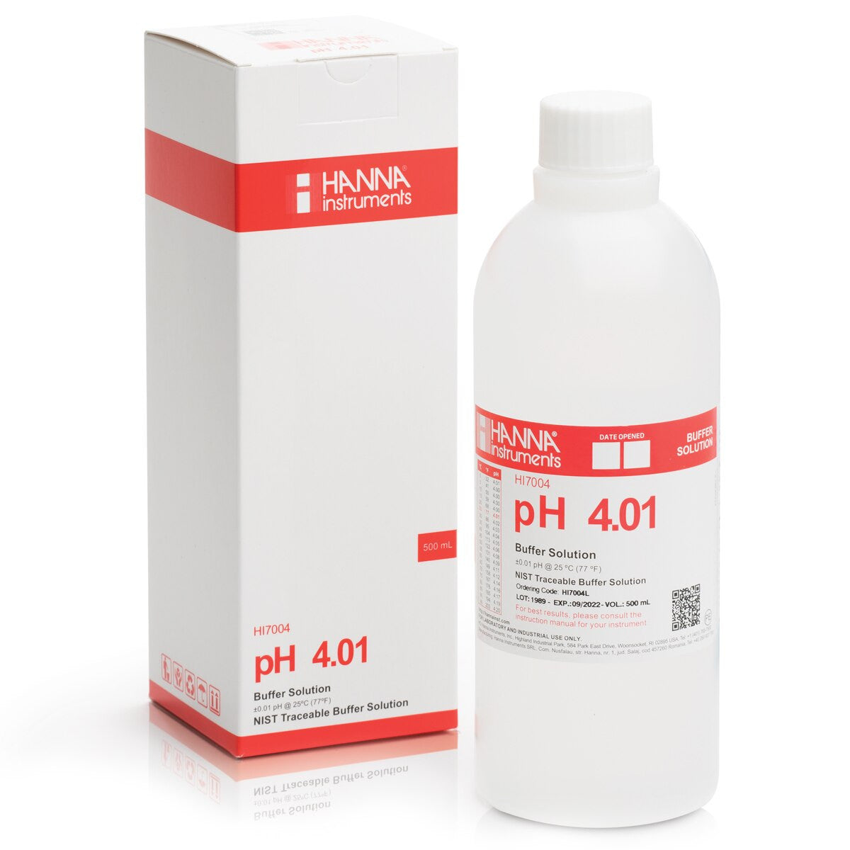 Hanna pH 4.01 Calibration Buffer Solution – HI7004L, HI5004 & HI6004 Calibration Buffers Hanna Instruments
