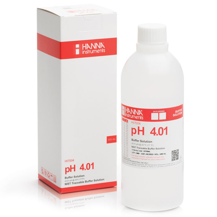 Hanna pH 4.01 Calibration Buffer Solution – HI7004L, HI5004 & HI6004 Calibration Buffers Hanna Instruments