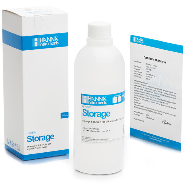 Hanna HI70300L pH & ORP Electrode Storage Solution, 500 mL Storage Solution Hanna Instruments