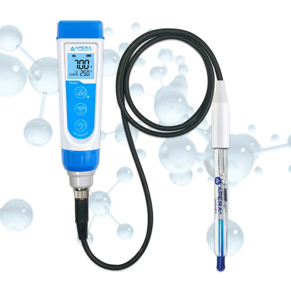 PH60-HF Handheld pH Tester – LabSen 835 Electrode for Strong Acid & Hydrofluoric Acid Solutions pH Meter Apera Instruments