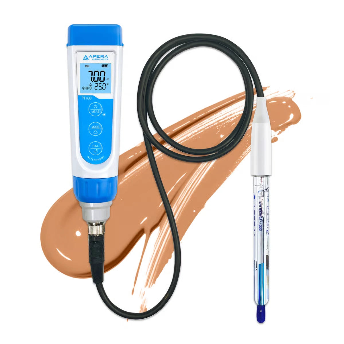 PH60-VS Viscous Liquid pH Tester – LabSen 855 Electrode for Cosmetics, Paints, & Slurry Analysis pH Meter Apera Instruments
