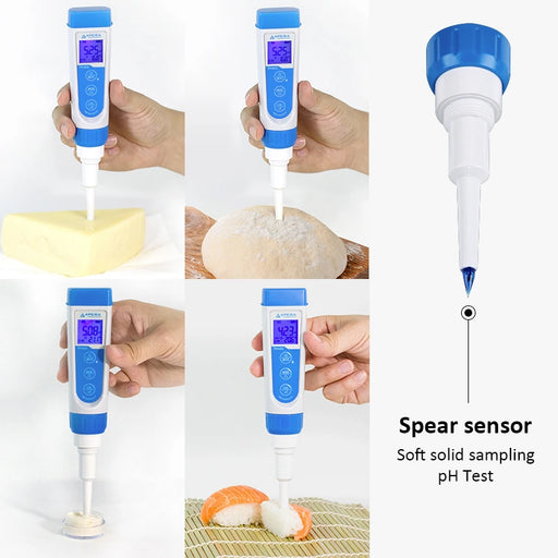 Premium Series PH60S Spear pH Pocket Tester Kit-Precision pH Measurement for Food, Semi-Solids & Viscous Samples Pocket Food-Grade pH Tester Apera Instruments