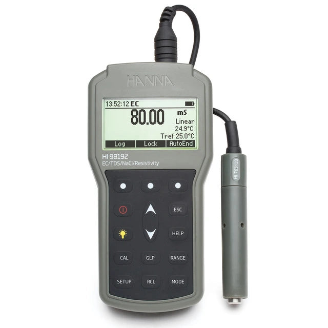 Hanna Instruments HI98192 Portable EC/TDS/Salinity/Resistivity Meter (Waterproof)
