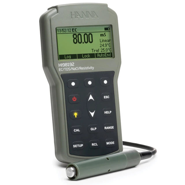 Hanna Instruments HI98192 Portable EC/TDS/Salinity/Resistivity Meter (Waterproof)