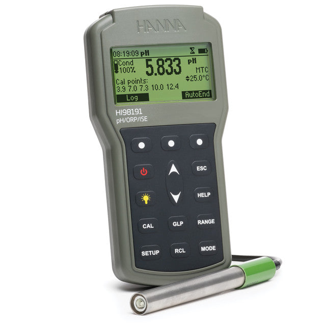 Hanna HI98191 Professional Portable pH/ORP/ISE Meter | Waterproof Portable pH/ORP/ISE Meter Hanna Instruments