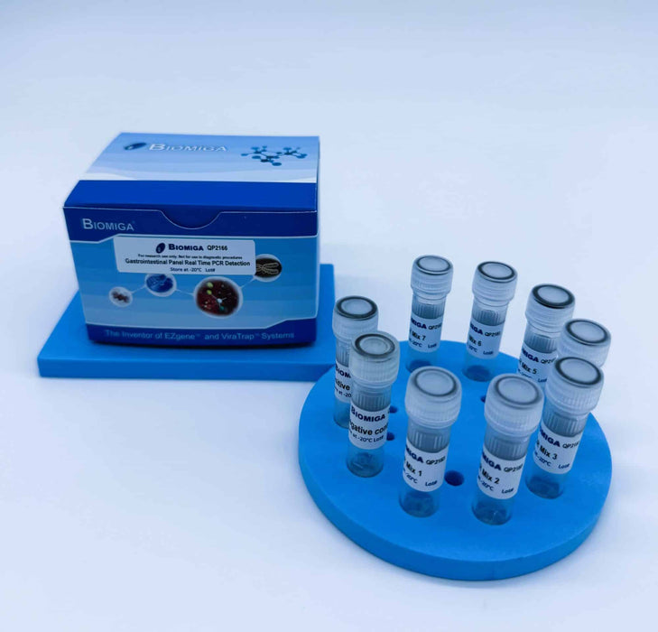 Biomiga GI Panel Real-Time PCR Detection Kit, 20 Pathogens (QP2166), RUO Real-Time PCR Detection Kits Biomiga