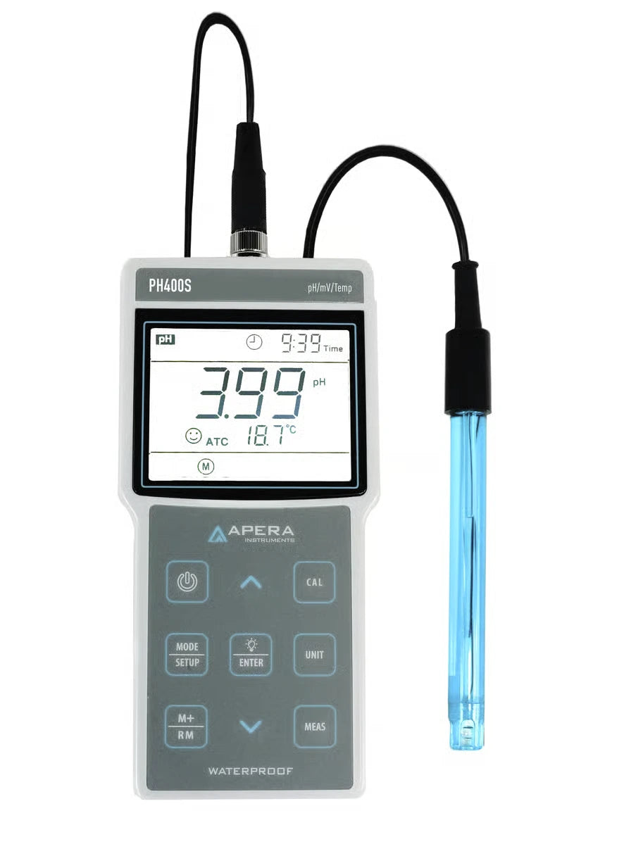 PH400S Portable pH Meter Kit – GLP Data Logging, USB Output & Waterproof Precision for Professionals Portable pH Meter Apera Instruments