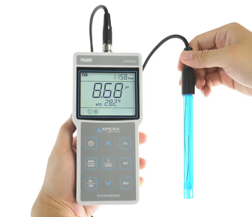 PH400S Portable pH Meter Kit – GLP Data Logging, USB Output & Waterproof Precision for Professionals Portable pH Meter Apera Instruments